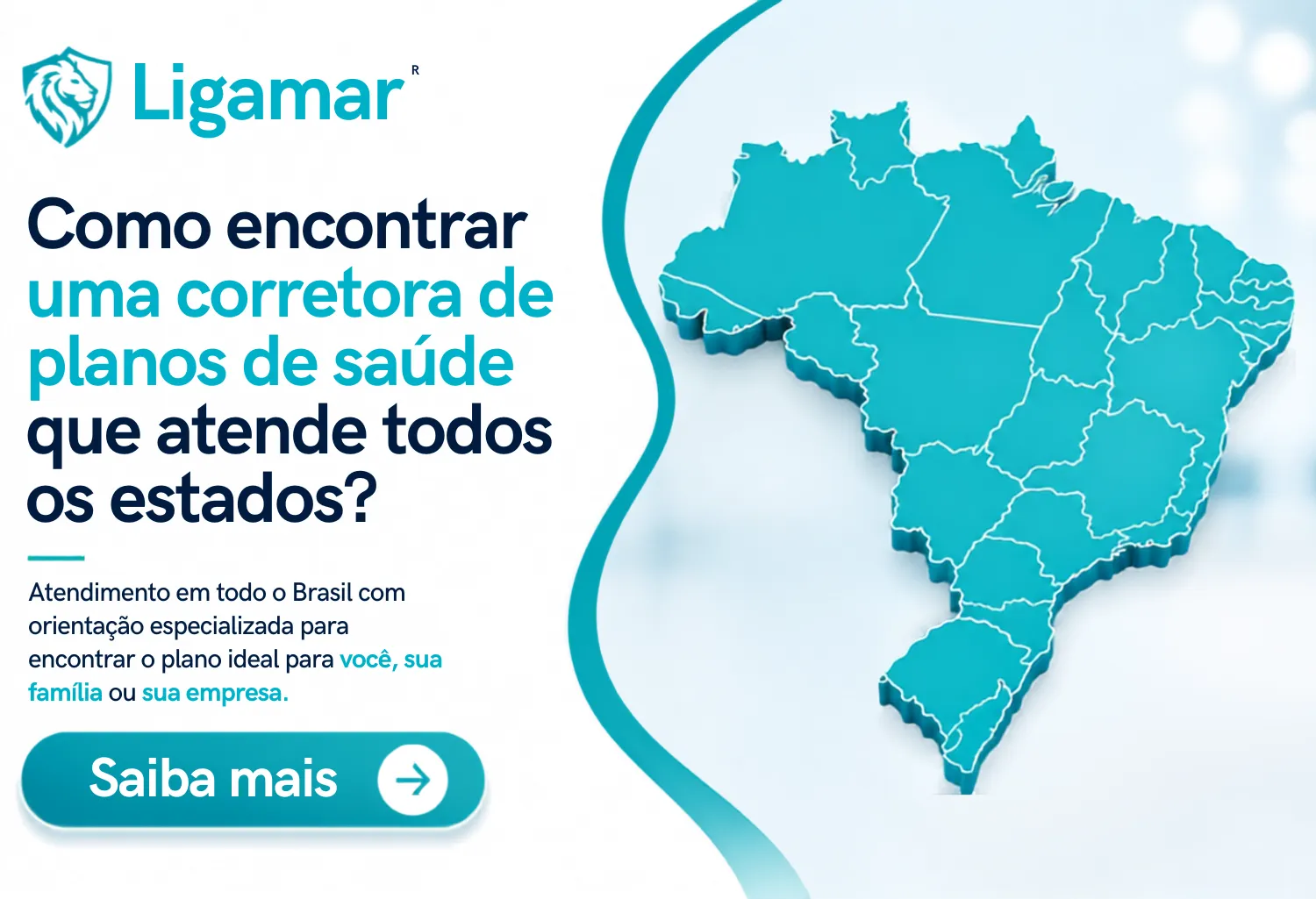 Imagem destacada sobre como encontrar uma corretora de planos de saúde que atende todos os estados, com atendimento nacional da Ligamar Seguros.